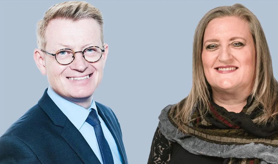 |There are two profile photos of a man and a woman both smiling at the camera.