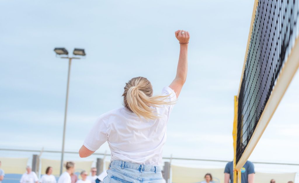 A Southdown colleague playing beach volleyball