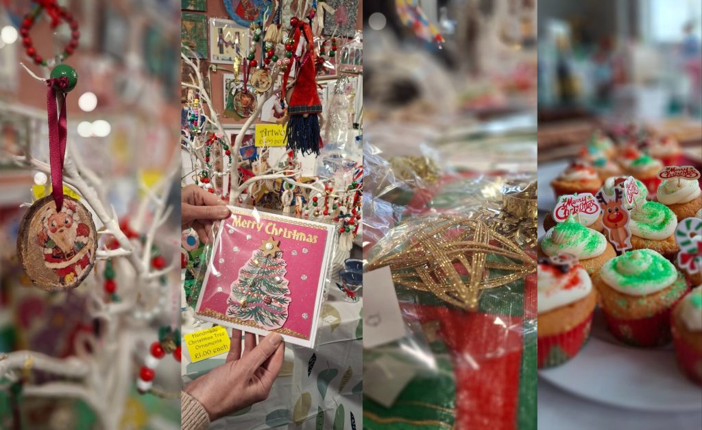 A collage of festive elements which were on display at our Christmas Fayre||||||||